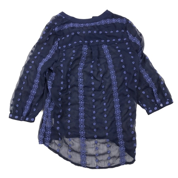 Olive & Oak‎ V Neck Popover Blouse Sheer 58 - Picture 2 of 4